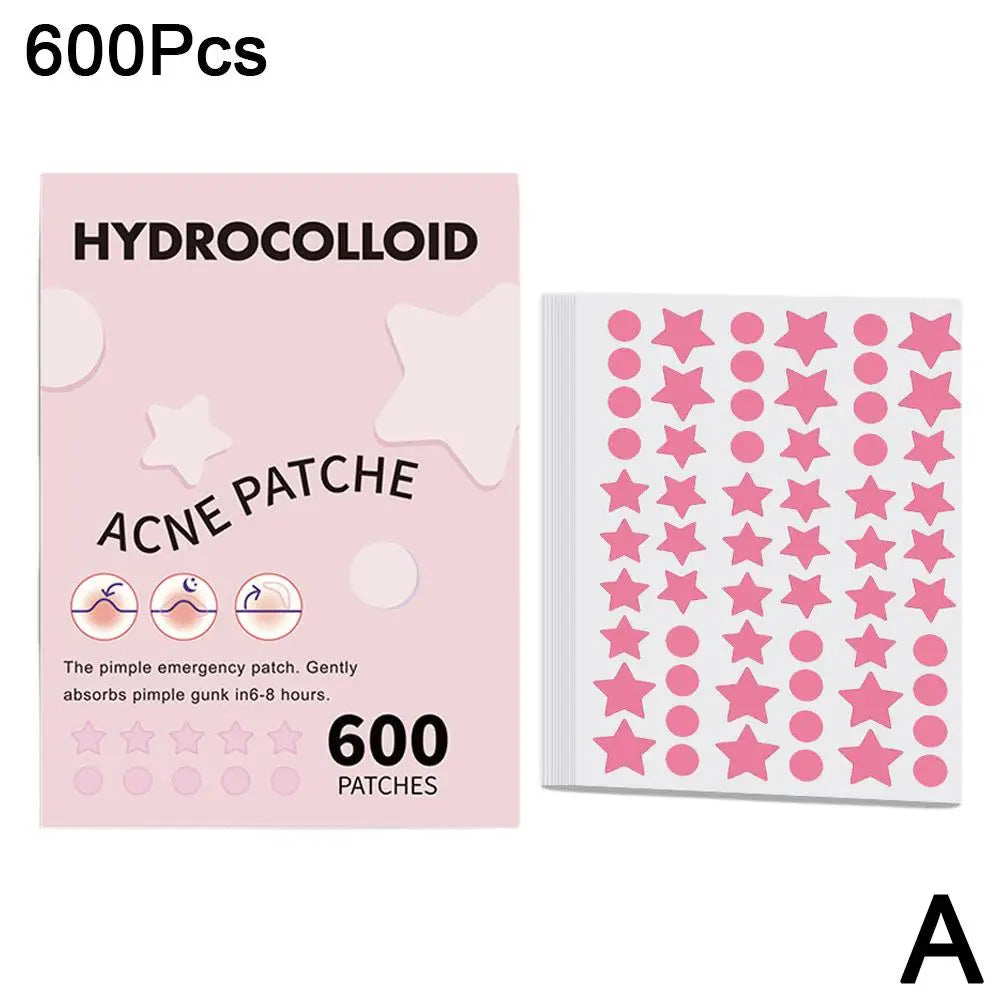 600 Counts Colorful Star Spot Acne/Pimple Patch for Face, Hydrocolloid Cute Star Shaped Acne Patch Invisible Zit Cover Stickers