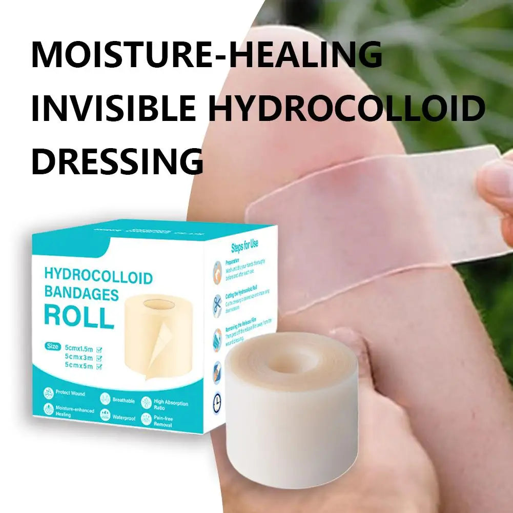 1 Roll Hydrocolloid Roll Invisible Hydrocolloid Dressing with Self-Adhesive Bed Sore Bandages for Wound Care Hydrocolloid Patch