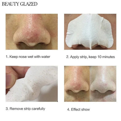 100PCS Premium Bamboo Charcoal Blackhead Removal Nose Pore Strips, Nasal Patch Exfoliating Beauty Deep Cleansing Nose Care Patch