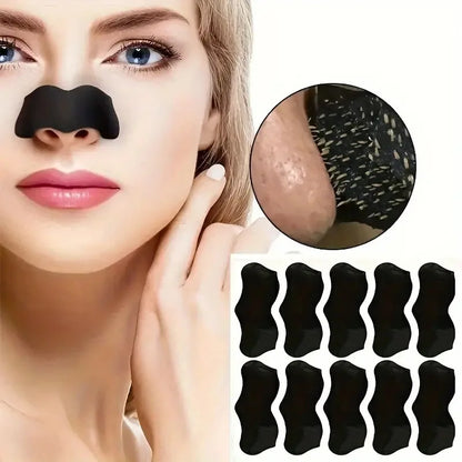 100PCS Premium Bamboo Charcoal Blackhead Removal Nose Pore Strips, Nasal Patch Exfoliating Beauty Deep Cleansing Nose Care Patch