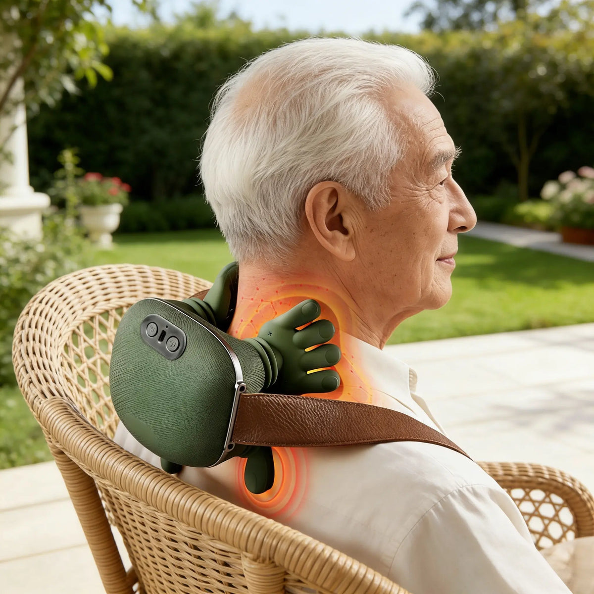 Portable Neck Shoulder Massager, Powerful Brushless Motor Electric Massage Tool, Deep Tissue Acupoint Kneading Massage with Built-In Massage Nodes, Multi-Purpose for Neck Shoulder Back Pain Relief, Ideal for Home Office Use