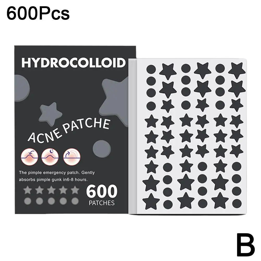 Star-shaped hydrocolloid pimple patches, 600 count pack