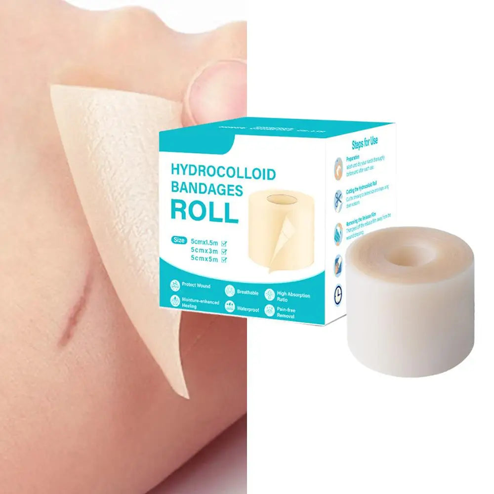 1 Roll Hydrocolloid Roll Invisible Hydrocolloid Dressing with Self-Adhesive Bed Sore Bandages for Wound Care Hydrocolloid Patch