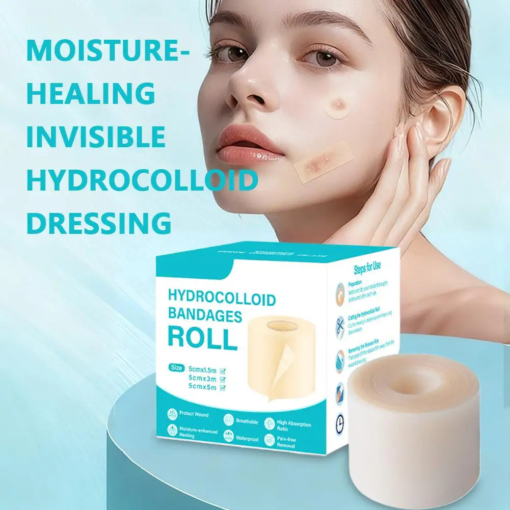 1 Roll Hydrocolloid Roll Invisible Hydrocolloid Dressing with Self-Adhesive Bed Sore Bandages for Wound Care Hydrocolloid Patch