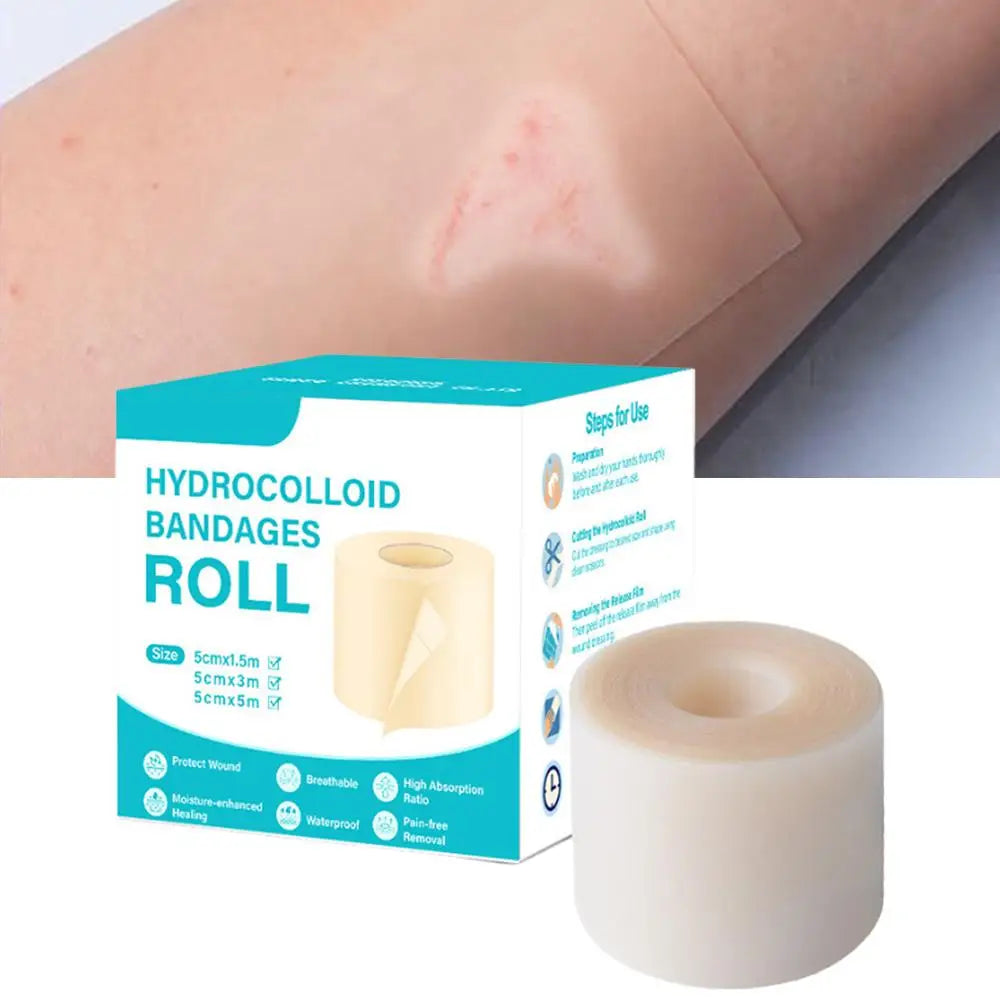 1 Roll Hydrocolloid Roll Invisible Hydrocolloid Dressing with Self-Adhesive Bed Sore Bandages for Wound Care Hydrocolloid Patch