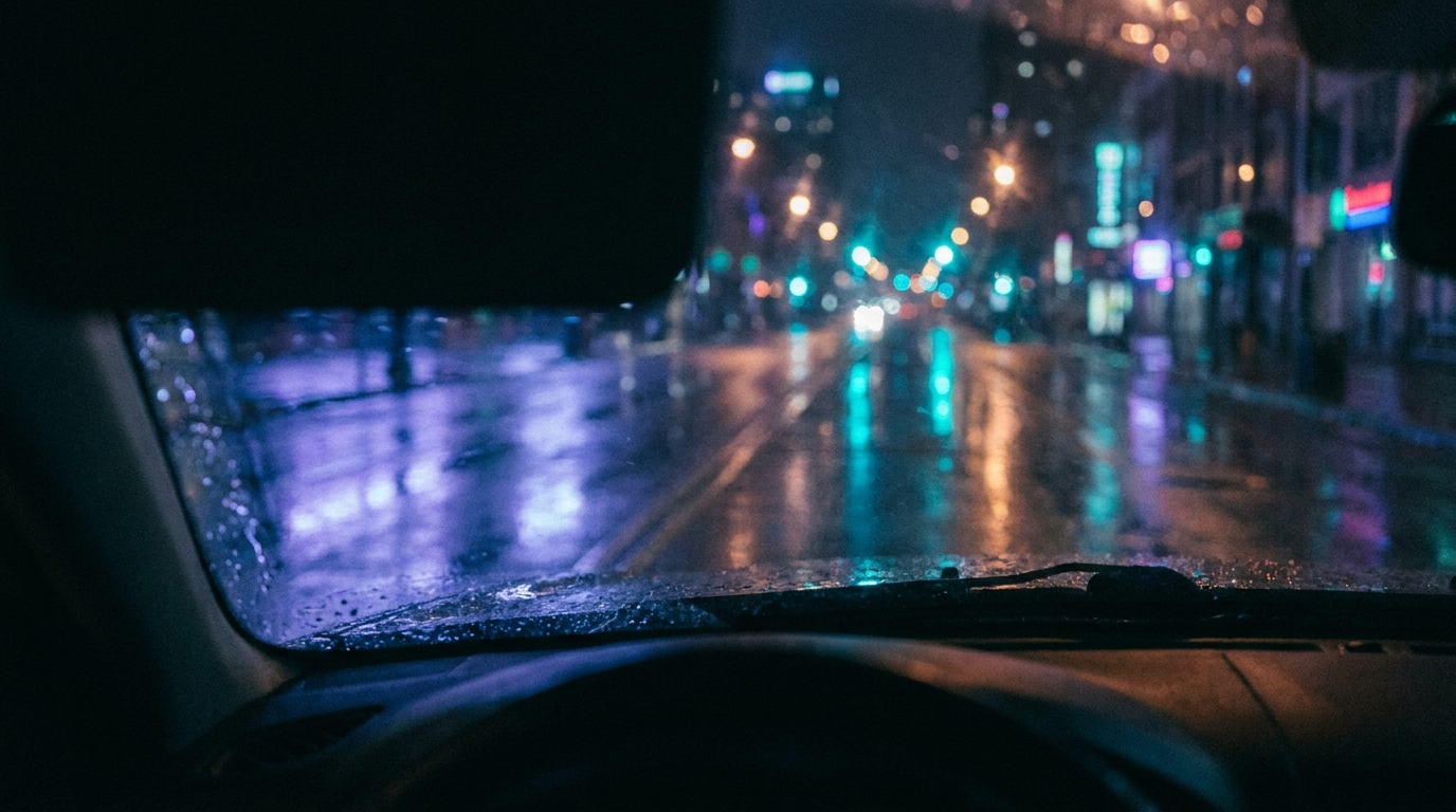 Night drive city street background